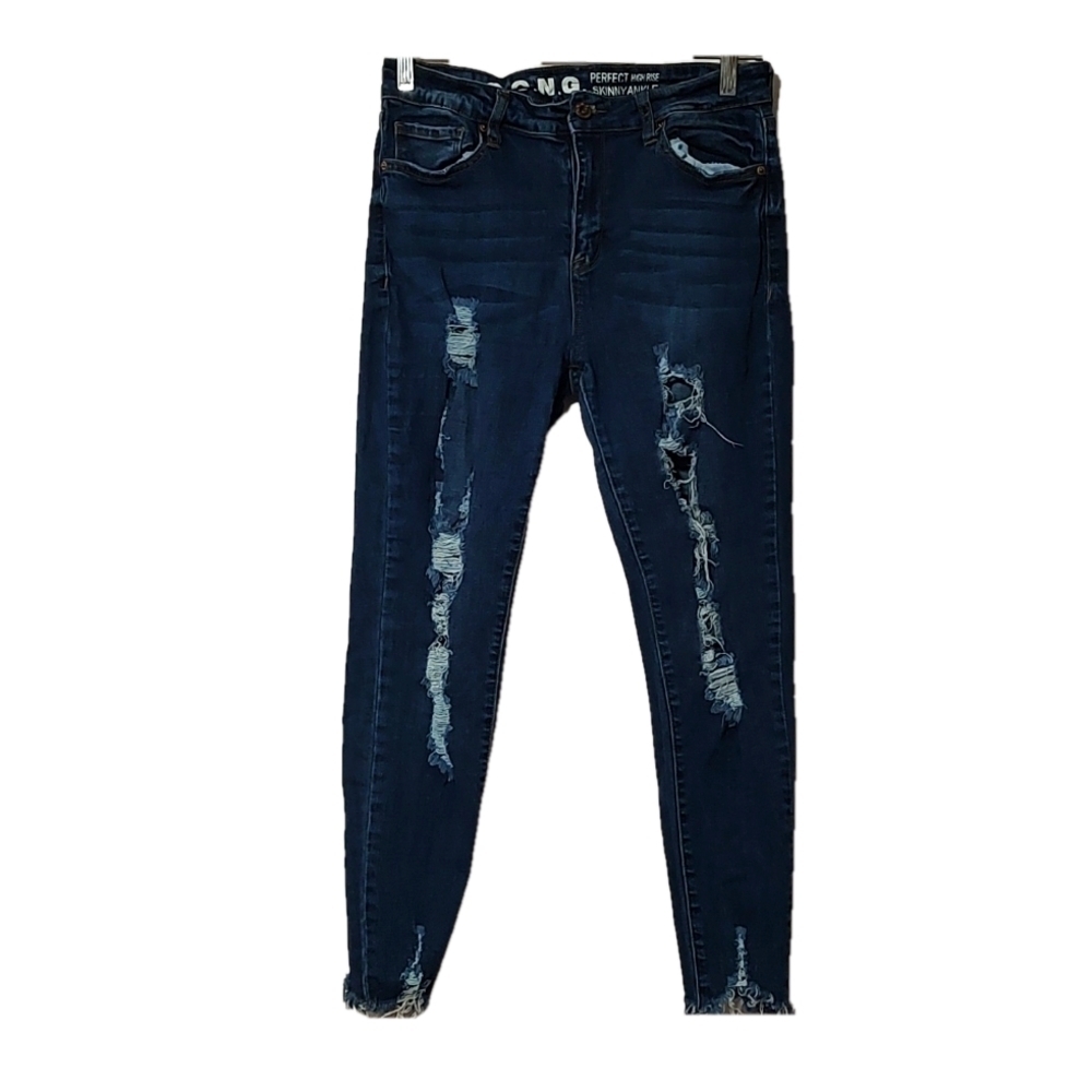 S.O.N.G High Rise Skinny Ankle Distressed Blue Jeans Size 9/29